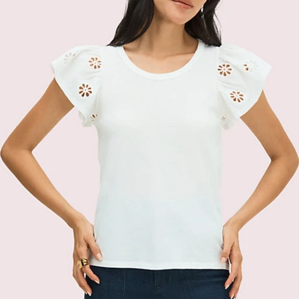 🆕 Kate Spade eyelet flutter sleeve shirt